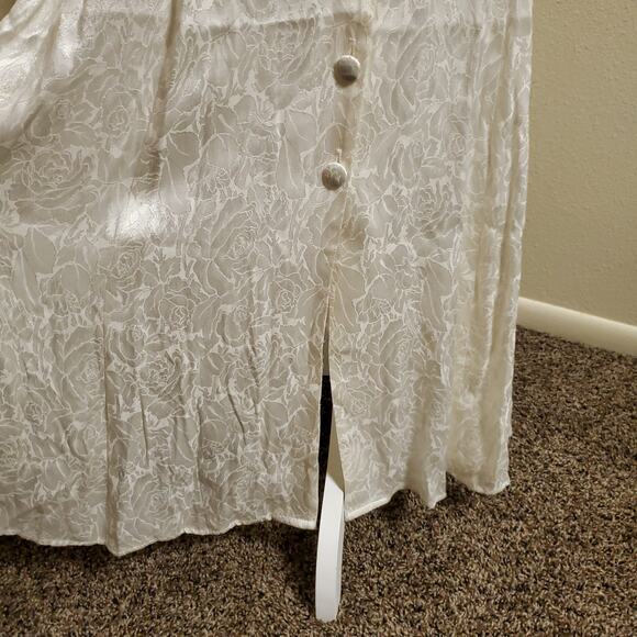 Vintage JODY Ivory Bridal Cottage field Corset Embossed Dress - Picture 8 of 15